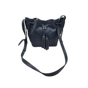 Vince Camuto Women's Blue Leather Handbag Shoulder Bag Tassles‎